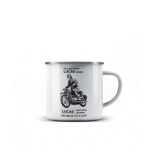Lucas Motorcycle Spares Enamel Mug (Single Mug)
