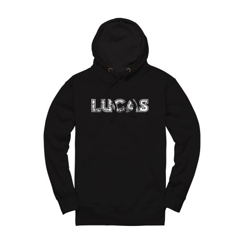 Lucas Distressed Pullover Hoodie - Black image #3