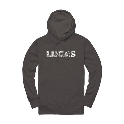 Lucas Distressed Pullover Hoodie - Charcoal image #1