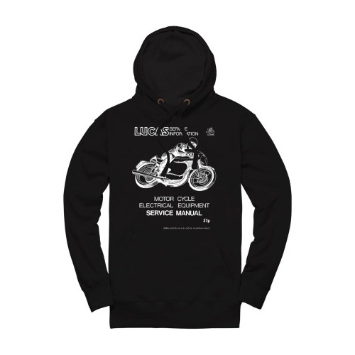 Lucas Motorcycle Service Manual Pullover Hoodie - Black image #5