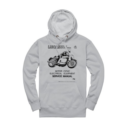 Lucas Motorcycle Service Manual Pullover Hoodie - Heather Grey image #5