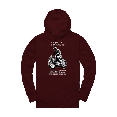 Lucas Motorcycle Spares Pullover Hoodie - Burgundy image #6