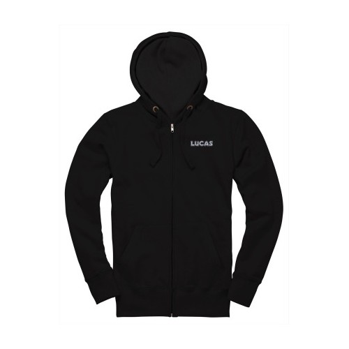 Lucas Text Zip-Up Hoodie - Black image #1