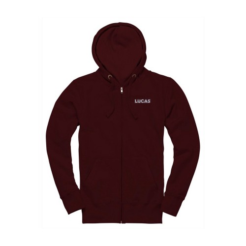 Lucas Text Zip-Up Hoodie - Burgundy image #2