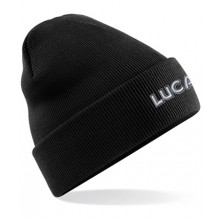 Lucas Text Cuffed Beanie - Black