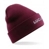 Lucas Text Cuffed Beanie - Burgundy image #1