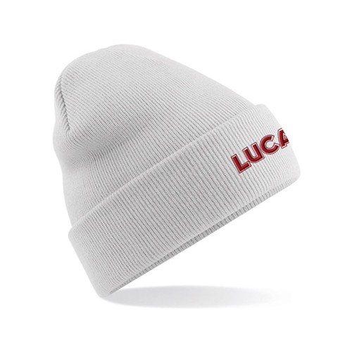 Lucas Text Cuffed Beanie - Light Grey image #1