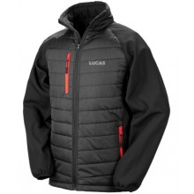 Lucas Text Jacket in Black/Red