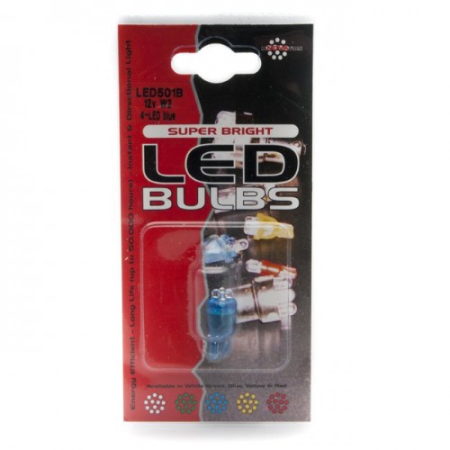 Capless LED Bulb 12v 5w (W2.1x9.5d) - Blue - Pair LED501B image #1