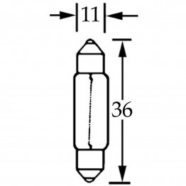 Bulb Festoon 12v 10w  36mm X 11mm LLB272