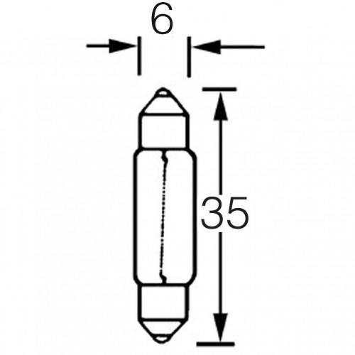 Bulb Festoon 12v 3w  6mm x 35mm LLB256A image #1