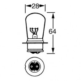 6v Bulb for BPF Headlamps - Dips to the Left - 30/24w LLB312