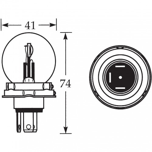 12v Bulb for UEC Headlamps Dip to the Left 60/40w LLB416 image #1