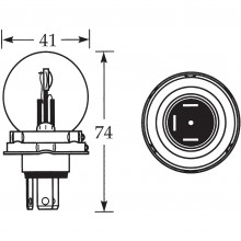 12v Bulb for UEC Headlamps Vertical Dip 45/40w LLB410