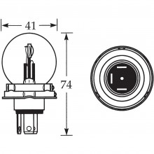 12v Bulb for UEC Headlamps Dip to the Left 60/40w LLB416