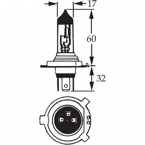 H4 Halogen Bulb 12v 160/100w for Off Road Use LLB486 image #1