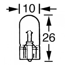 Capless Bulb 6v 3w (W2.1x9.5d) LLB500