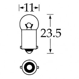 6v 3w Single Contact Bulb BA9s Cap LLB641
