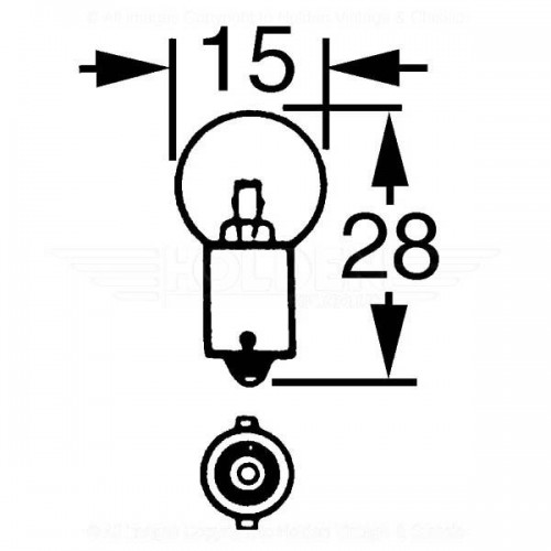 12v 5w Single Contact Bulb BA9s Cap image #1