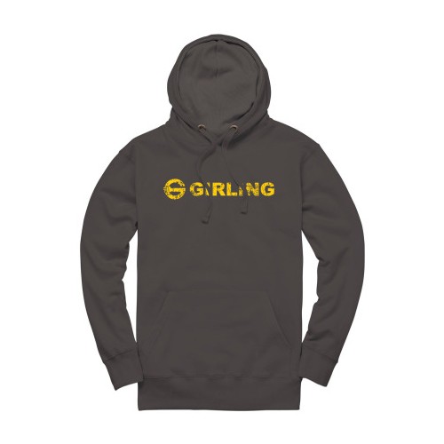 Girling Distressed Hoodie in Charcoal