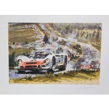 Gotschke 1968 1000KM Nurburgring Porsche 908 Signed Print