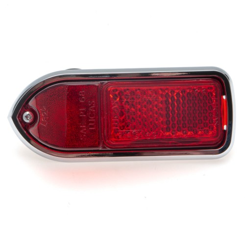 Lucas L824 Left hand rear side marker lamp, Red lens and reflector image #1