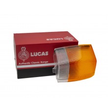 Lucas L943 front Side lamp/Indicator Lens Amber/Clear. LH side - Fits Rolls Royce Silver Spirit & Bentley Mulsanne