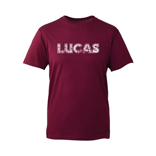 Lucas Distresd TShrt in Burgundy