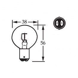12v Bulb Double Contact Axial Filament 36w LLB005