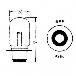 12v Bulb for BPF Foglamps 48w (Single Contact) LLB323