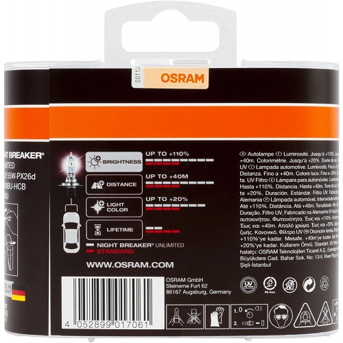 Ampoule H7 Night Breaker Osram moto : , ampoule